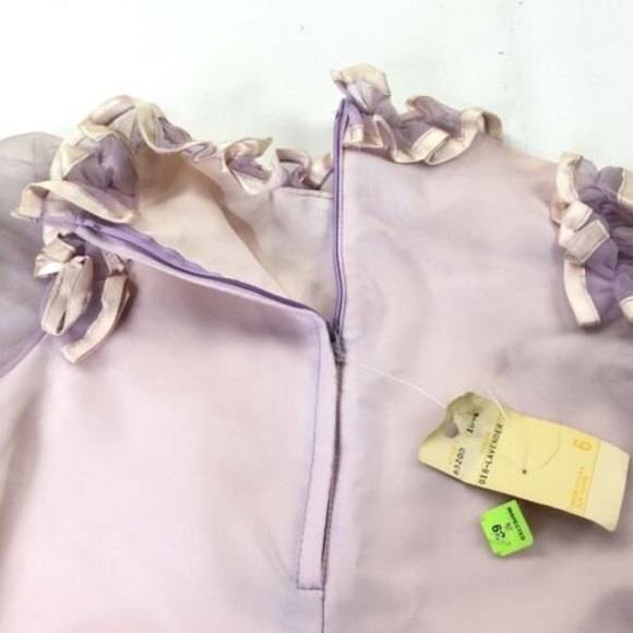 Dance Allure Dress Flower Girl Modest Ruffles Lavender Vintage 70’s New Size 6 - Picture 7 of 10